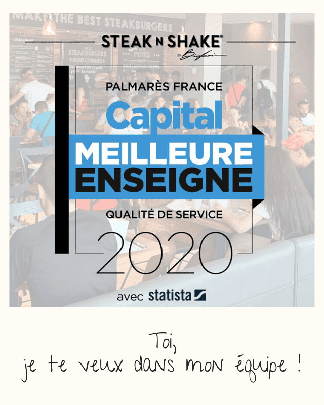 Le magazine Capital a élu Steak 'n Shake meilleure chaîne de burgers de France